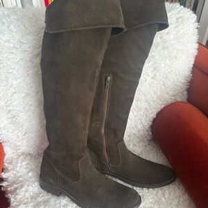 Frye Suede Over-the-Knee Boots - Brown/olive